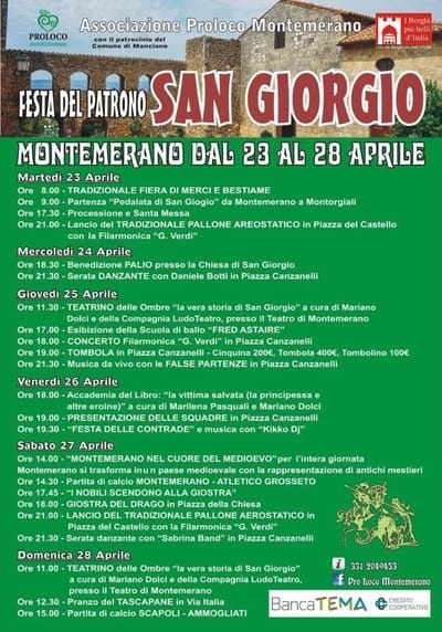 Programma festa Montemerano