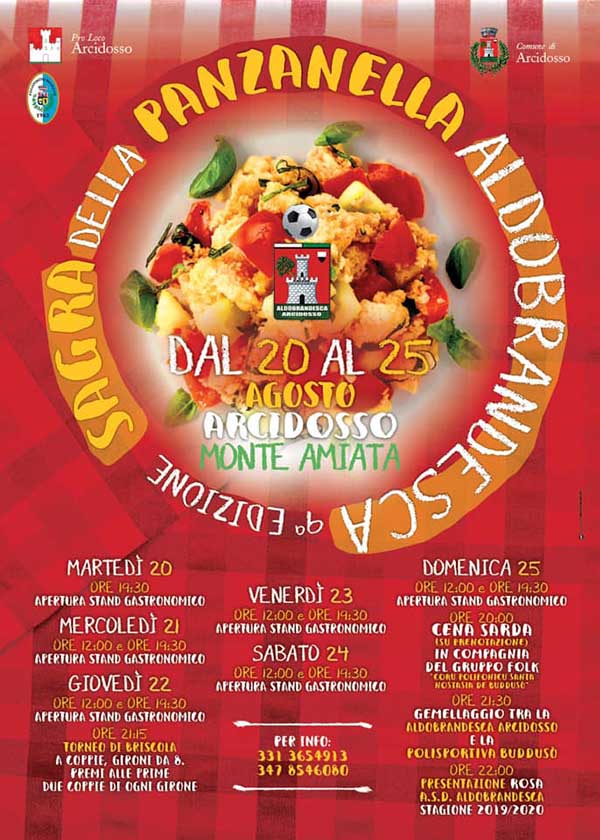 Programma Sagra della Panzanella ad Arcidosso - Agosto 2019