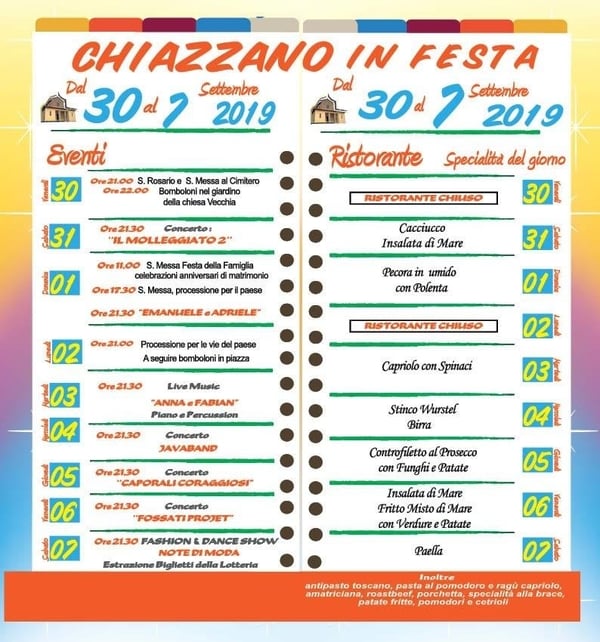 Chiazzano Festa 2019