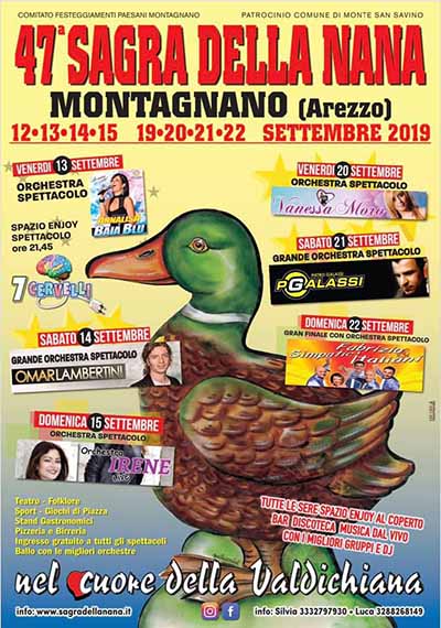 Locandina Sagra della Nana 2019 Montagnano - Monte San Savino