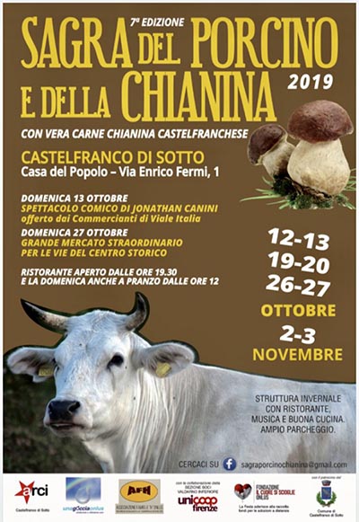 Programma Sagra del Porcino e della Chianina 2019 a Castelfranco di Sotto