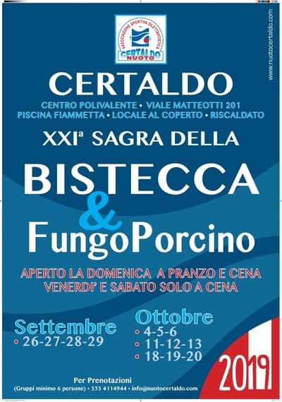 Sagra Bistecca Funghi Certaldo 2019