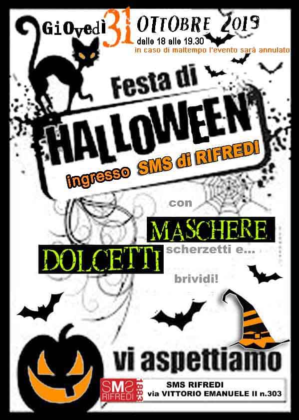 Manifesto Festa di Halloween 2019 a Firenze Rifredi - SMS di Rifredi