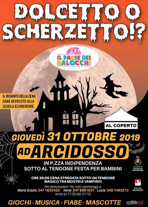 Manifesto Festa di Halloween ad Arcidosso 31 Ottobre 2019