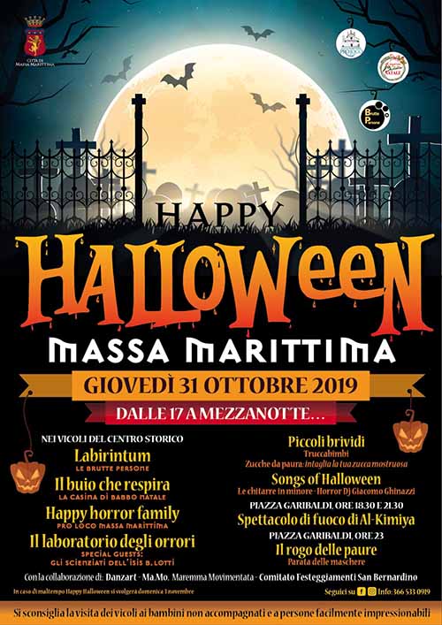 Programma Happy Halloween a Massa Marittima - 31 Ottobre 2019