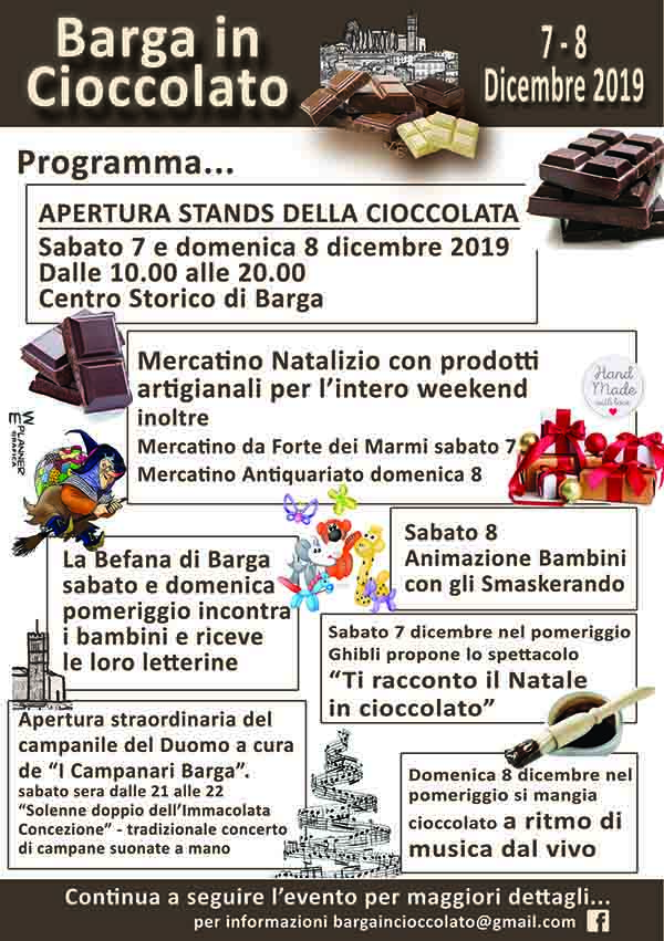 Programma Barga in Cioccolato 2019