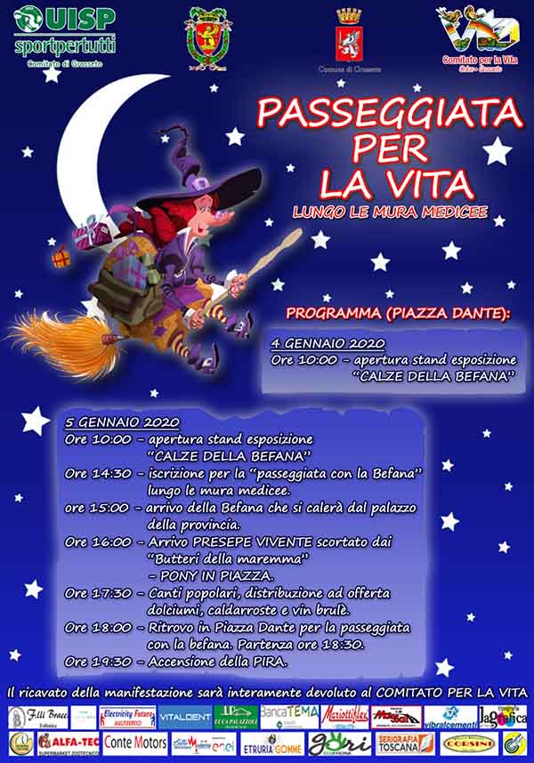 Programma La Befana a Grosseto Gennaio 2020 - Piazza Dante