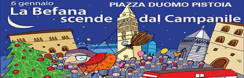 La Befana scende dal Campanile a Pistoia 2020 - Piazza del Duomo 6 Gennaio