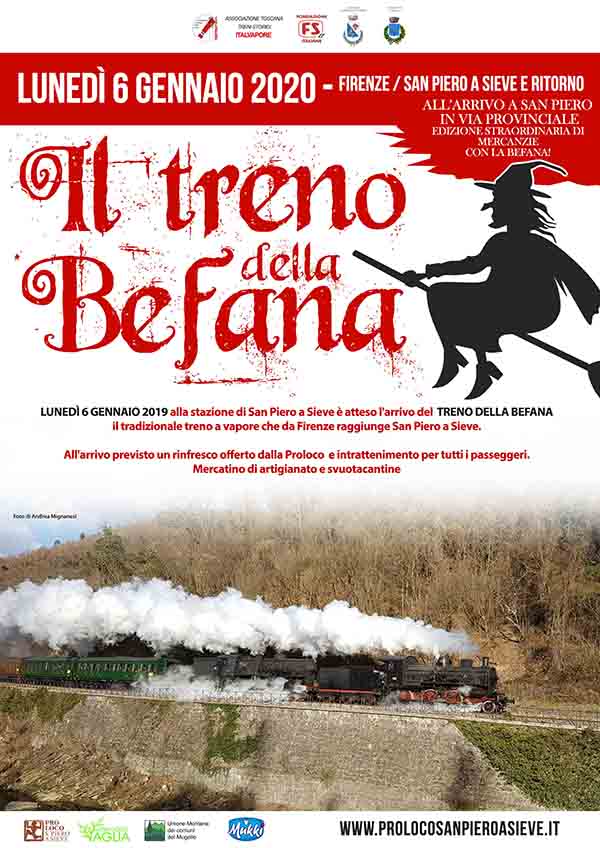 Manifesto Il Treno della Befana da Firenze 2020
