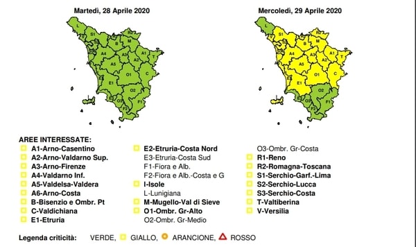 Codice Giallo Toscana 29 aprile