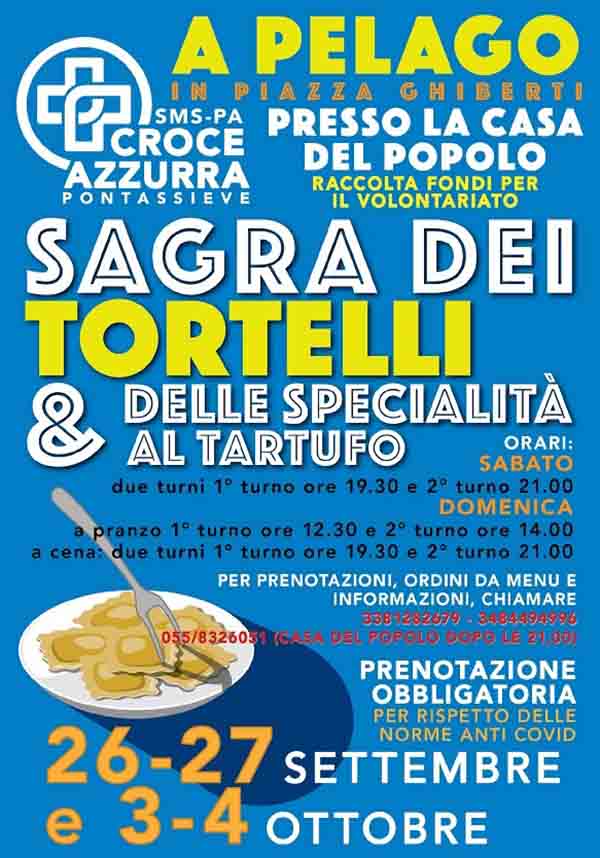 Manifesto Sagra dei Tortelli e delle specialità al tartufo 2020 a Pelago