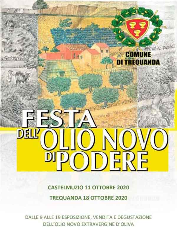 Manifesto Festa dell'Olio Novo di Podere 2020 a Trequanda Siena