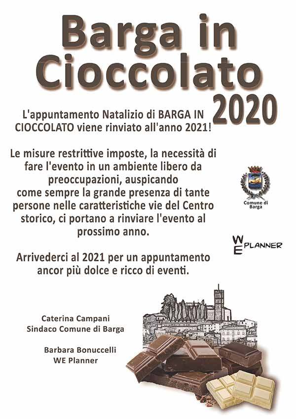 Barga In Cioccolato 2020 Rinviato al 2021 - Manifesto