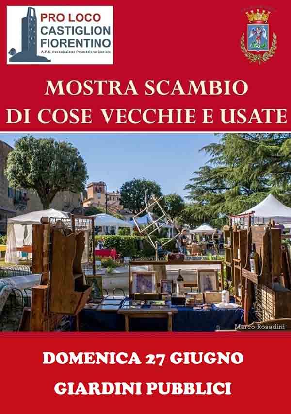 Manifesto Mostra Scambio di cose vecchie e usate a Castiglion Fiorentino - 27 Giugno 2021