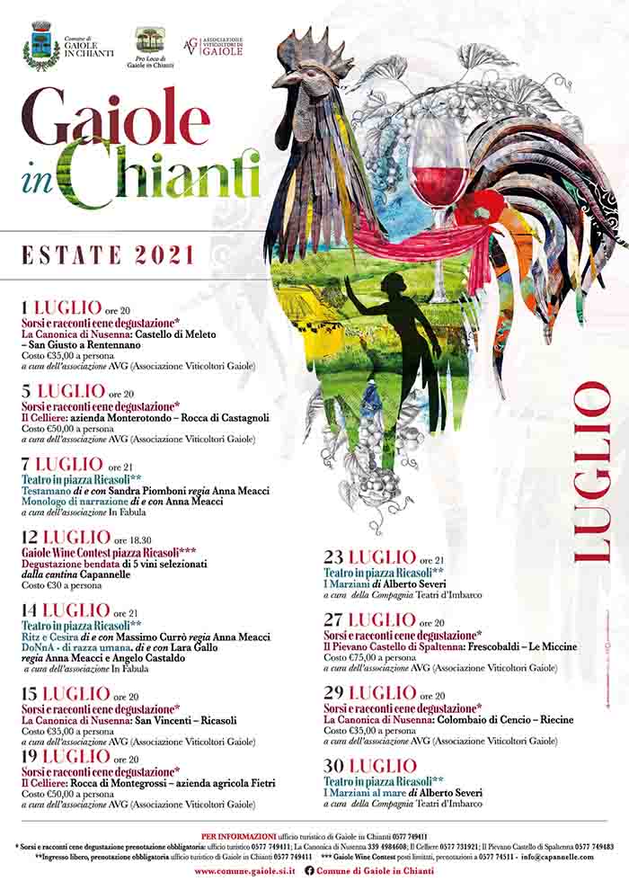 Manifesto Eventi a Gaiole in Chianti Estate 2021 - Luglio 2021