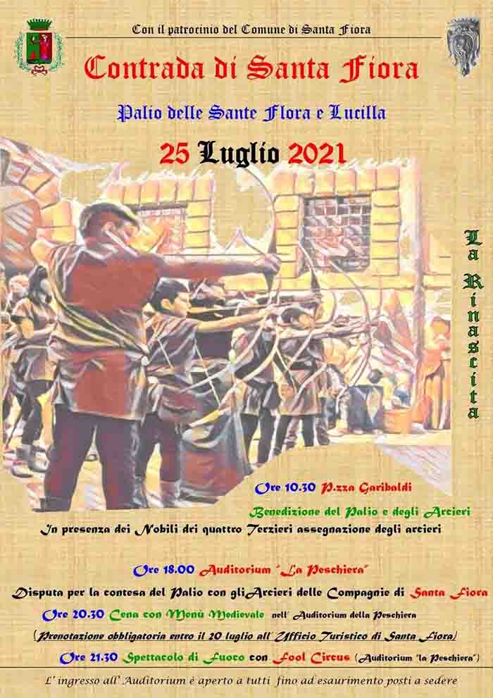 Manifesto Palio delle Sante Flora e Lucilla a Santa Fiora - 25 Luglio 2021