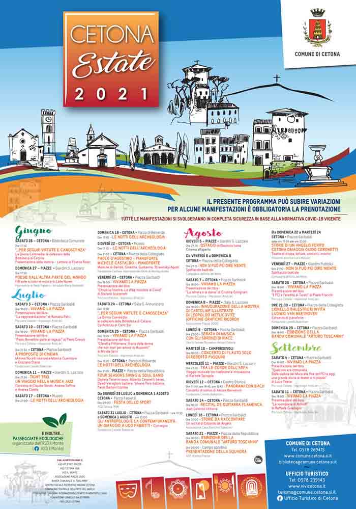 Programma Eventi a Cetona Estate 2021