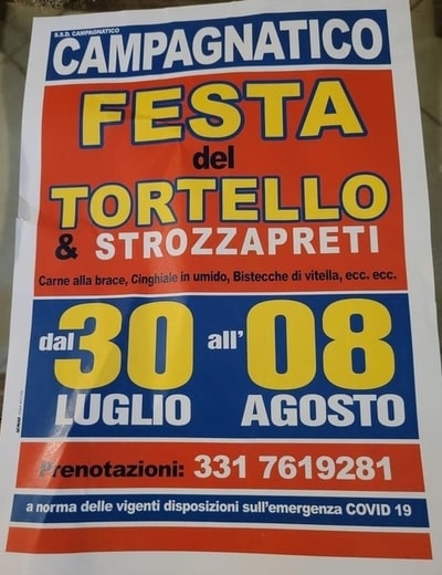 Festa Tortello Strozzapreti Campagnatico 2021