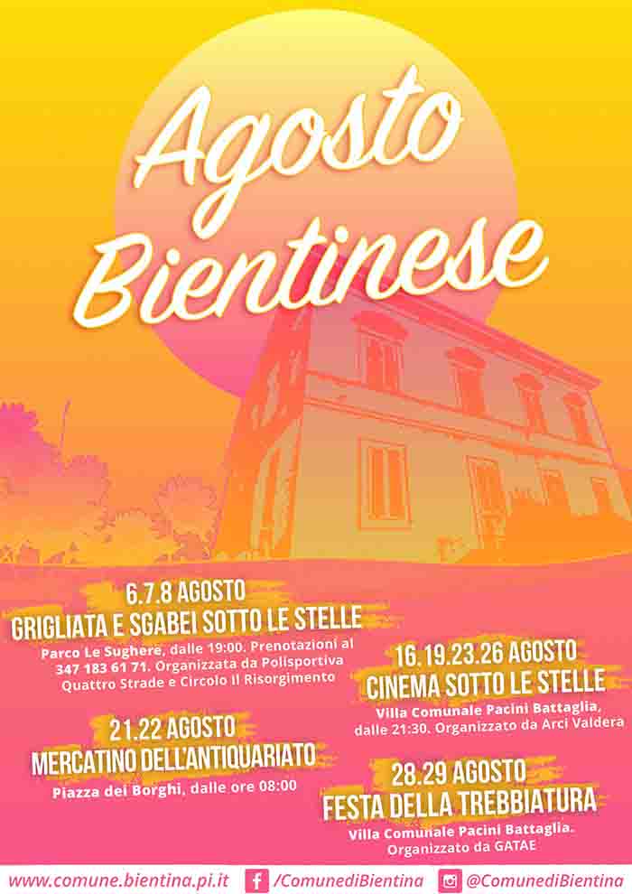 Manifesto Agosto Bientinese 2021 a Bientina Pisa