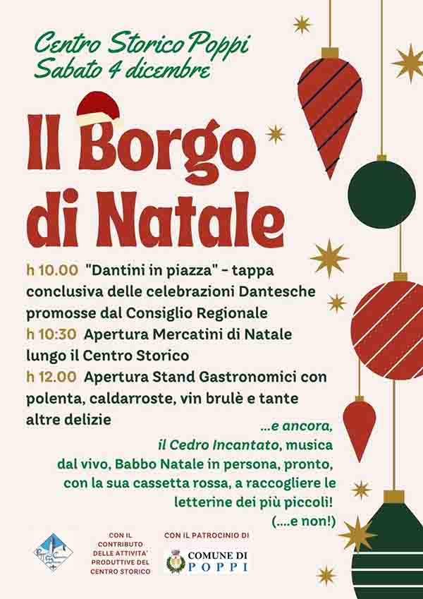 Manifesto Il Borgo di Natale a Poppi 4 Dicembre 2021