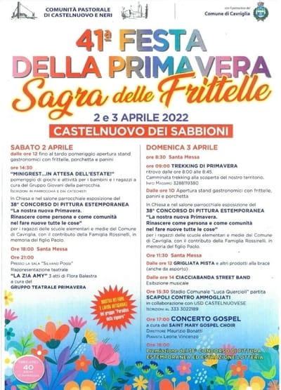 Sagra delle Frittelle Castelnuovo dei Sabbioni 2022