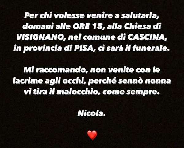 Funerali Nonna Giovanna