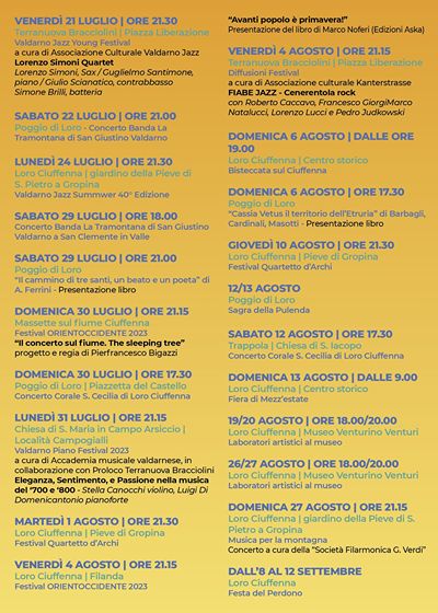 Eventi Loro Ciuffenna Estate 2023