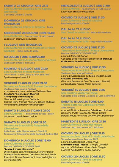 Eventi Terranuova Bracciolini Estate 2023