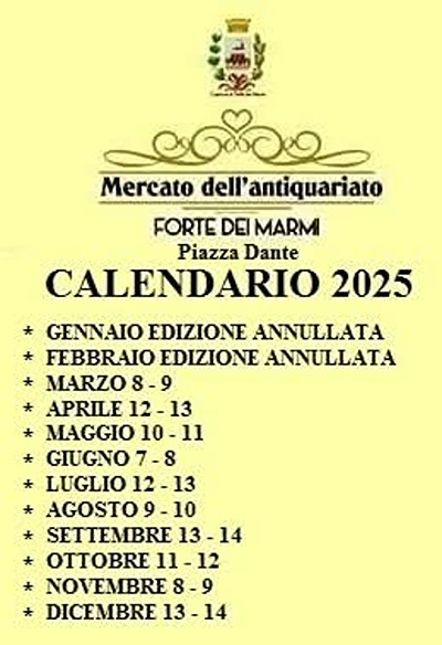 Mercato di Antiquariato a Forte dei Marmi 2025