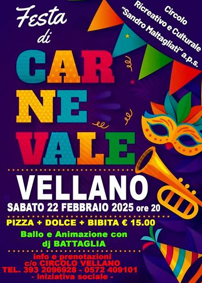 Festa di Carnevale a Vellano 2025